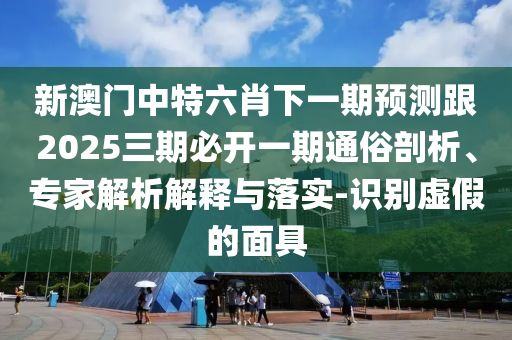 新澳門中特六肖下一期預(yù)測(cè)跟2025三期必開一期通俗剖析、專家解析解釋與落實(shí)-識(shí)別虛假的面具